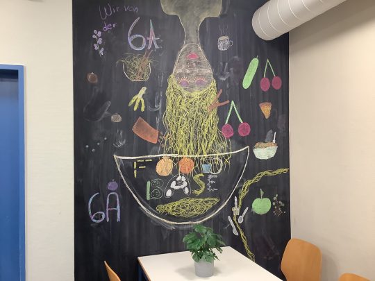 Gestaltung der Tafelwand in der Foodbase